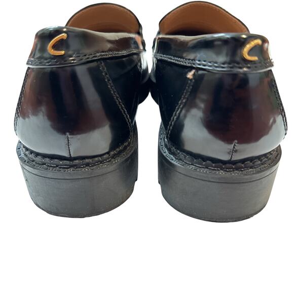 Circus NY by Sam Edelman Deana Loafers Black Patent Gold Chain Size 10 - Picture 7 of 11
